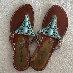 BEVERLY FELDMAN JEWELED SANDALS